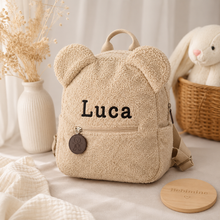 Load image into Gallery viewer, Taupe Teddy Kids BackPack - BEBIMINE LLC