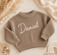 Load image into Gallery viewer, Brown Knitted Longlsleeved Sweater