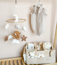 Load image into Gallery viewer, Baby hanging, dangling crib mobile , Bed Bell - Teddy, Moon, Clouds and Stars - BEBIMINE LLC