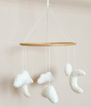 Load image into Gallery viewer, Baby hanging, dangling crib mobile , Bed Bell - Moon and Clouds - BEBIMINE LLC