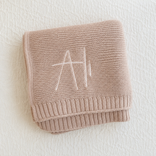 Load image into Gallery viewer, Brown Knitted Classic Blanket Customizable- Pick your Color