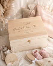 Load image into Gallery viewer, Personalized Wooden Keepsake Box – Heirloom Memory Box (BOX ONLY)