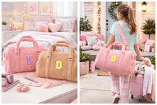 Load image into Gallery viewer, Personalized Teddy Bouclé Duffel Bag- choose your Color - BEBIMINE LLC