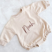 Load image into Gallery viewer, Bubble Romper, Baby Onesie, Oversized Jumpsuit (add embroidery) - Off White - BEBIMINE LLC