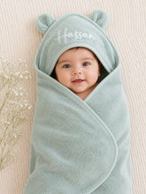 Load image into Gallery viewer, Super Soft 100% Organic Cotton Baby Towel - Blue