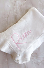 Load image into Gallery viewer, Knitted Blanket with Ruffles - Pick your Color - BEBIMINE LLC