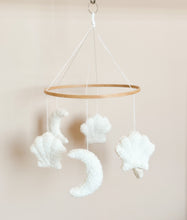Load image into Gallery viewer, Baby hanging, dangling crib mobile , Bed Bell - Moon and Shells - BEBIMINE LLC