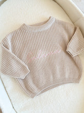 Load image into Gallery viewer, Solid Color Knitted Pullover/ Sweater , multiple Colors - add Name embroidery - BEBIMINE LLC