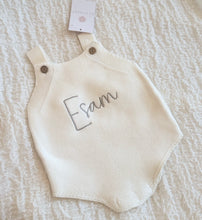 Load image into Gallery viewer, Classic Knit Baby Romper – Optional Name Embroidery - BEBIMINE LLC