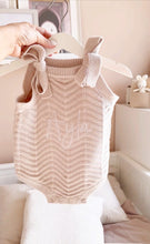 Load image into Gallery viewer, *Pre order* Structured Knitted Romper in Beige with Shoulder Straps - BEBIMINE LLC