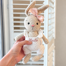 Load image into Gallery viewer, Personalised Handmade Bunny with Bow