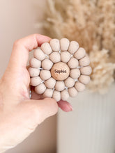 Load image into Gallery viewer, Rainbow beads , Round Teether  , beige with Name - BEBIMINE LLC
