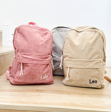 Load image into Gallery viewer, Personalised Cord Backpack - pick your color