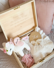 Load image into Gallery viewer, Heirloom Wooden Personalized Keepsake Box Filled - Little Unicorn