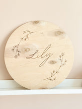 Load image into Gallery viewer, Round Wall decor 50cm extra large Wooden Name Sign, Nursery Decor - BEBIMINE LLC