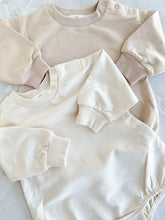 Load image into Gallery viewer, Bubble Romper, Baby Onesie, Oversized Jumpsuit (add embroidery) - Off White - BEBIMINE LLC