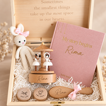 Load image into Gallery viewer, Her Story Begins | Personalised Musical Carousel Keepsake Giftbox