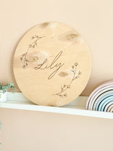 Load image into Gallery viewer, Round Wall decor 50cm extra large Wooden Name Sign, Nursery Decor - BEBIMINE LLC