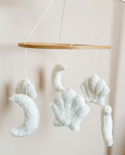 Load image into Gallery viewer, Baby hanging, dangling crib mobile , Bed Bell - Moon and Shells - BEBIMINE LLC