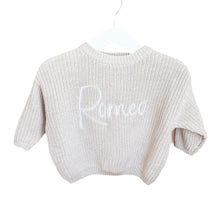 Load image into Gallery viewer, Solid Color Knitted Pullover/ Sweater , multiple Colors - add Name embroidery - BEBIMINE LLC