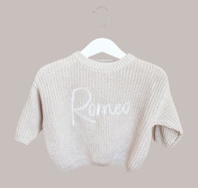 Load image into Gallery viewer, Solid Color Knitted Pullover/ Sweater , multiple Colors - add Name embroidery - BEBIMINE LLC
