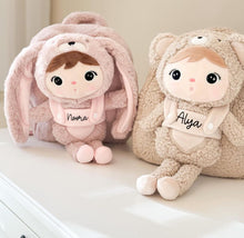 Load image into Gallery viewer, Soft backpack with removable Doll , Blush Pink- dispatch time 7-9 days - BEBIMINE LLC