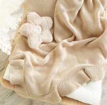 Load image into Gallery viewer, Knitted Blanke with Ruffles - Pick your Color - BEBIMINE LLC