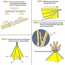 Load image into Gallery viewer, 1.6m/1.3m Kid Tent Indoor Play House / Teepee style - BEBIMINE LLC