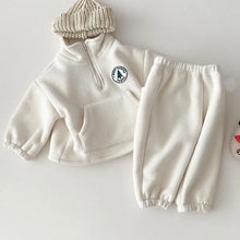 Load image into Gallery viewer, Thick and warm Long Sleeve Sweatshirt with Zipper+ Pants 2pcs- Pick your Color - BEBIMINE LLC