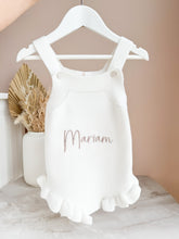 Load image into Gallery viewer, Classic Knit Romper with Ruffles, add Embroidery - BEBIMINE LLC