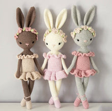 Load image into Gallery viewer, Crochet Amigurumi Doll- Bunny Ballerina Girl - BEBIMINE LLC