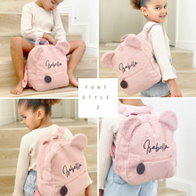 Load image into Gallery viewer, Teddy Kids BackPack With Name- Pick your Color - BEBIMINE LLC