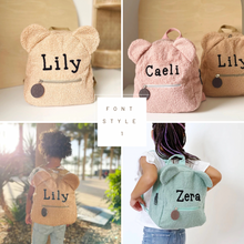 Load image into Gallery viewer, Teddy Kids BackPack With Name- Pick your Color - BEBIMINE LLC