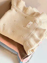 Load image into Gallery viewer, Personalized Pointelle Ruffle Baby Blanket