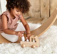 Load image into Gallery viewer, Imperfect Wooden Truck + Peg Dolls - BEBIMINE LLC