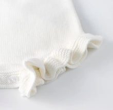 Load image into Gallery viewer, Classic Knit Romper with Ruffles, add Embroidery - BEBIMINE LLC