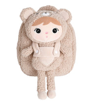 Load image into Gallery viewer, soft backpack with removable Teddy - beige - BEBIMINE LLC