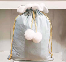Load image into Gallery viewer, Luxury Velvet Santa Sack with Pom Moms- Personalized - BEBIMINE LLC