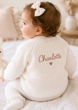 Load image into Gallery viewer, Personalized Knitted Cardigan – Ivory - BEBIMINE LLC