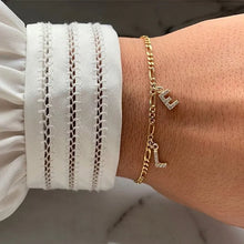 Load image into Gallery viewer, Personalized bracelet DIY name initial pendant letter in Gold Color - Pick your letters - BEBIMINE LLC