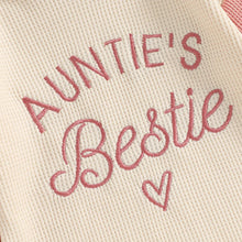 Load image into Gallery viewer, Baby Girl Clothes Long Sleeve Aunties Bestie Embroidery Waffle Romper