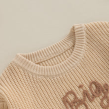 Load image into Gallery viewer, Knitted Sweater with Embroidery "Big Brother"  - Pick your Color - BEBIMINE LLC