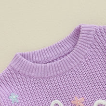 Load image into Gallery viewer, Knitted Sweater "Big Sister" Letter Flower Embroidery Jumper, Pullover- Pick your Color - BEBIMINE LLC