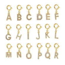 Load image into Gallery viewer, Personalized bracelet DIY name initial pendant letter in Gold Color - Pick your letters - BEBIMINE LLC