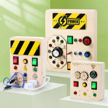Load image into Gallery viewer, LED Light Switch wooden Busy Board - Pick your Style - BEBIMINE LLC