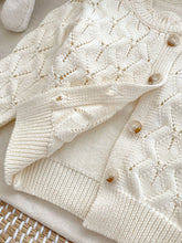 Load image into Gallery viewer, Knitted 2 pcs Clothes Set Hollow Out Long Sleeve Top and Shorts