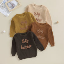 Load image into Gallery viewer, Knitted Sweater with Embroidery "Big Brother"  - Pick your Color - BEBIMINE LLC