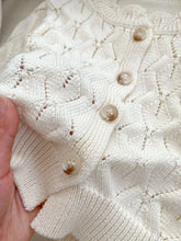 Load image into Gallery viewer, Knitted 2 pcs Clothes Set Hollow Out Long Sleeve Top and Shorts