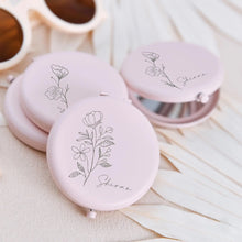Load image into Gallery viewer, Personalized Compact Mirror Custom Engraved Makeup Mirror