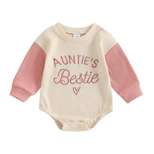 Load image into Gallery viewer, Baby Girl Clothes Long Sleeve Aunties Bestie Embroidery Waffle Romper